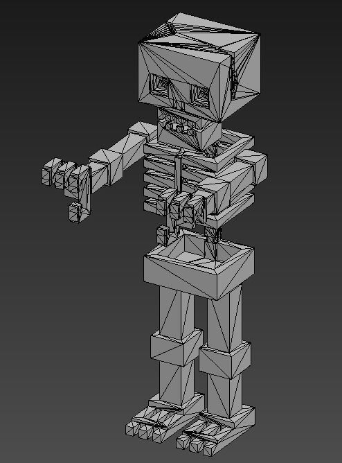 Voxel Skeleton Low-poly 3D model_6