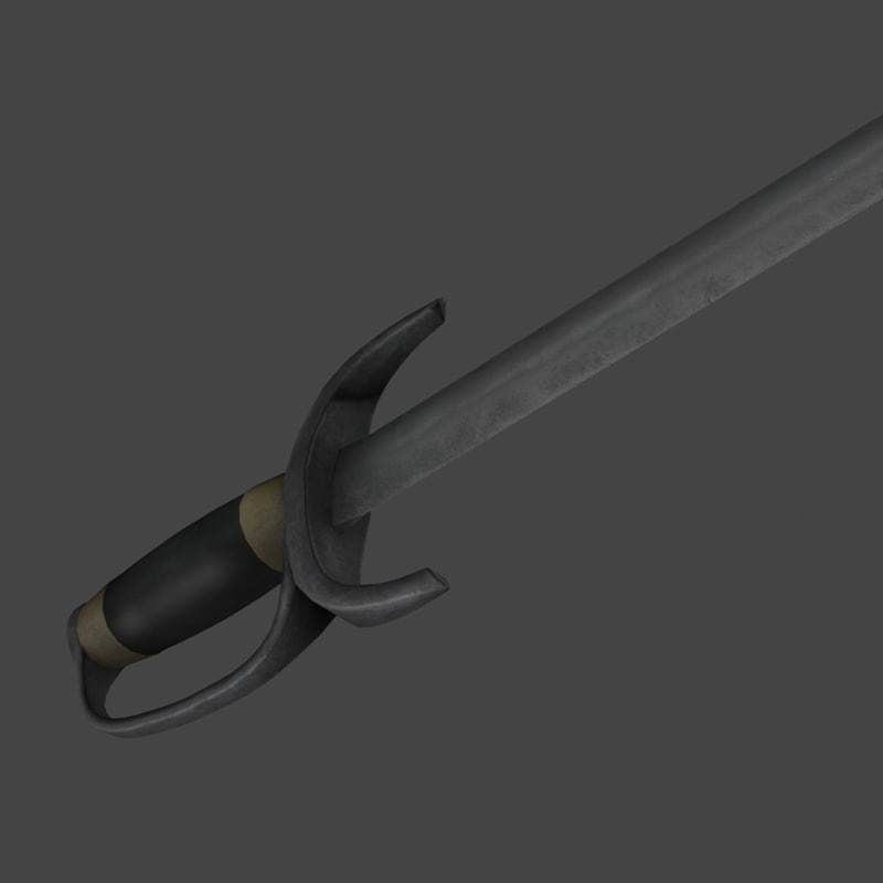 Fanged sword 3D model_11