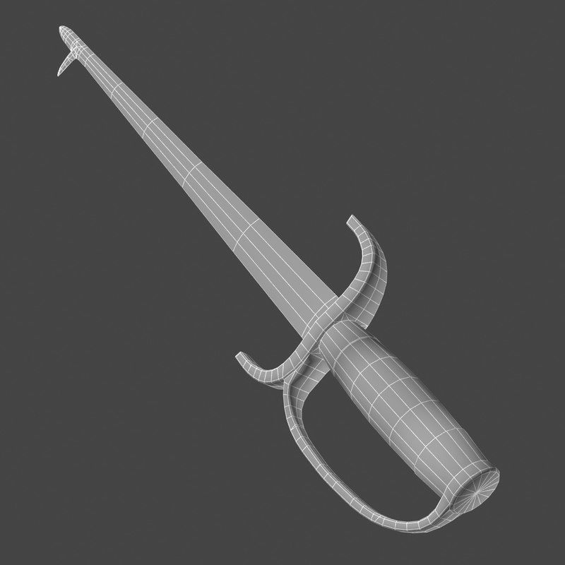 Fanged sword 3D model_4