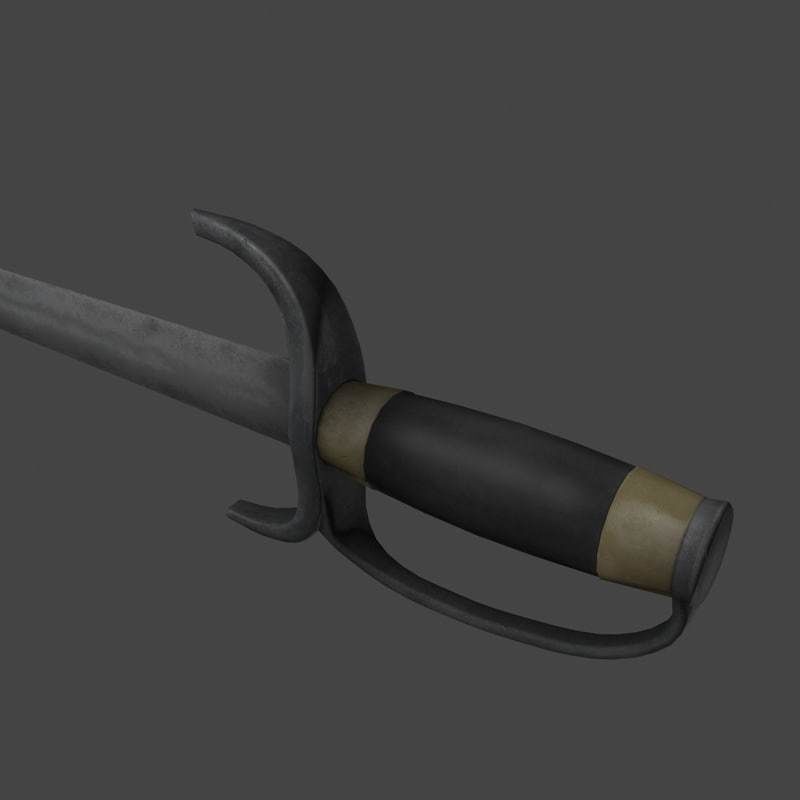 Fanged sword 3D model_9