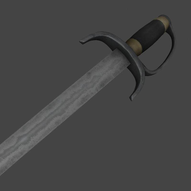 Fanged sword 3D model_6