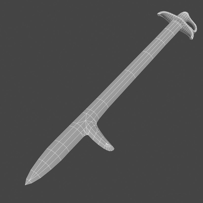 Fanged sword 3D model_3