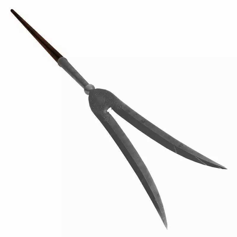 Fauchard fork polearm 3D model_0