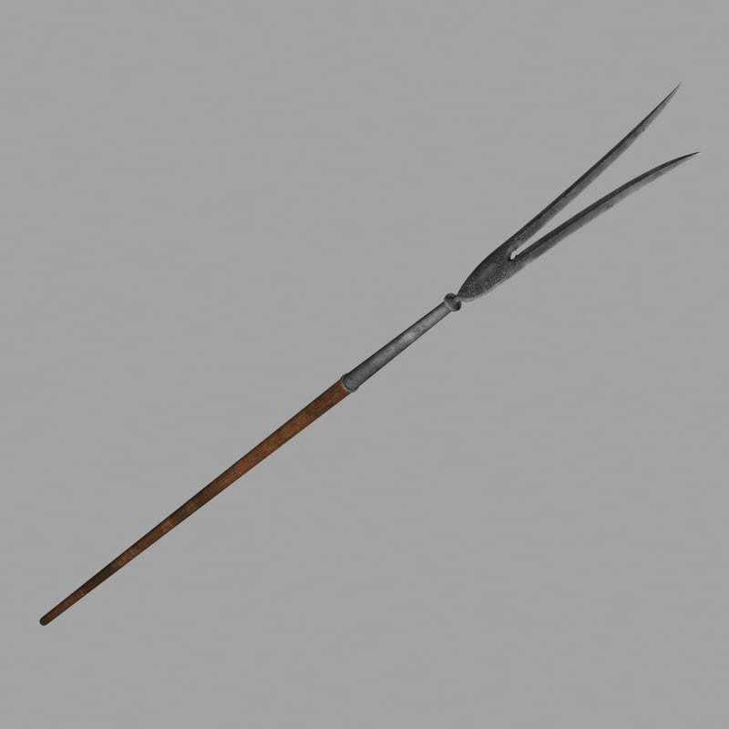 Fauchard fork polearm 3D model_1