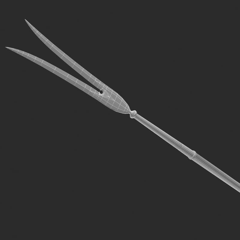 Fauchard fork polearm 3D model_8