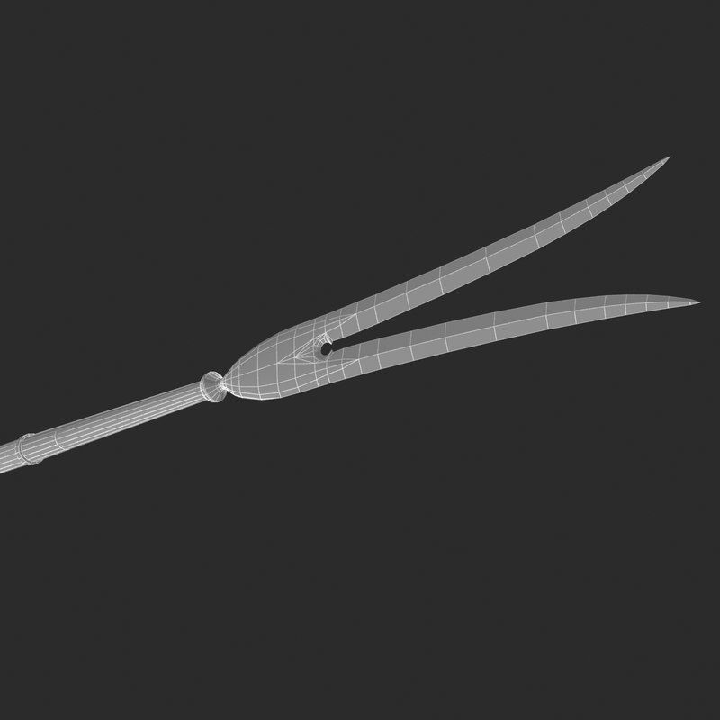 Fauchard fork polearm 3D model_7