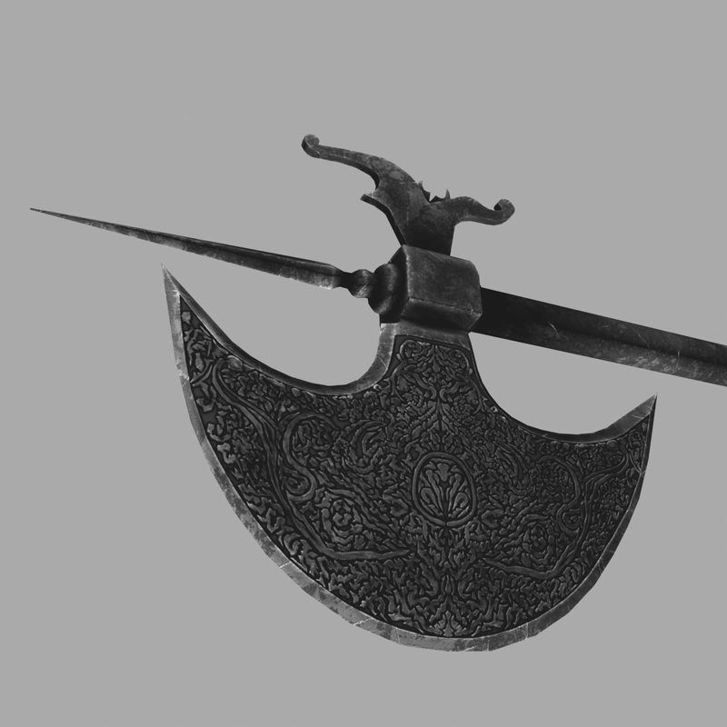 Indian battleaxe 3D model_5