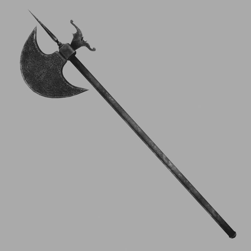 Indian battleaxe 3D model_4