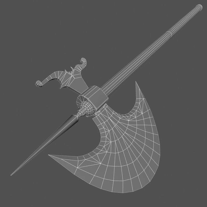 Indian battleaxe 3D model_2