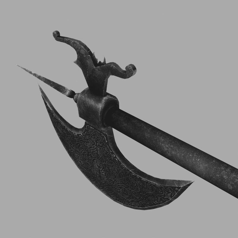 Indian battleaxe 3D model_7