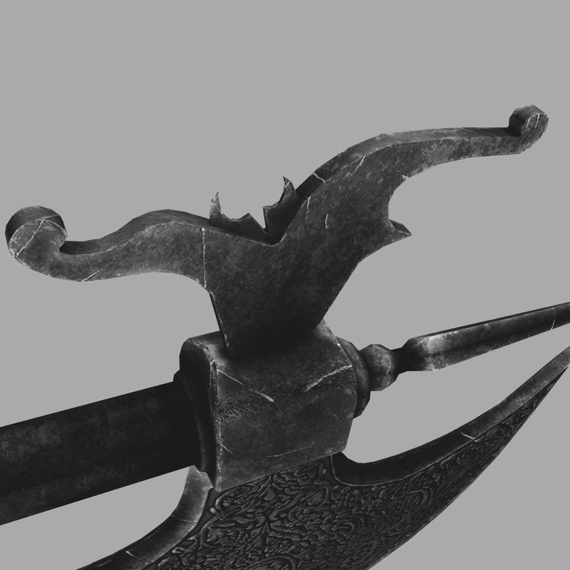 Indian battleaxe 3D model_10