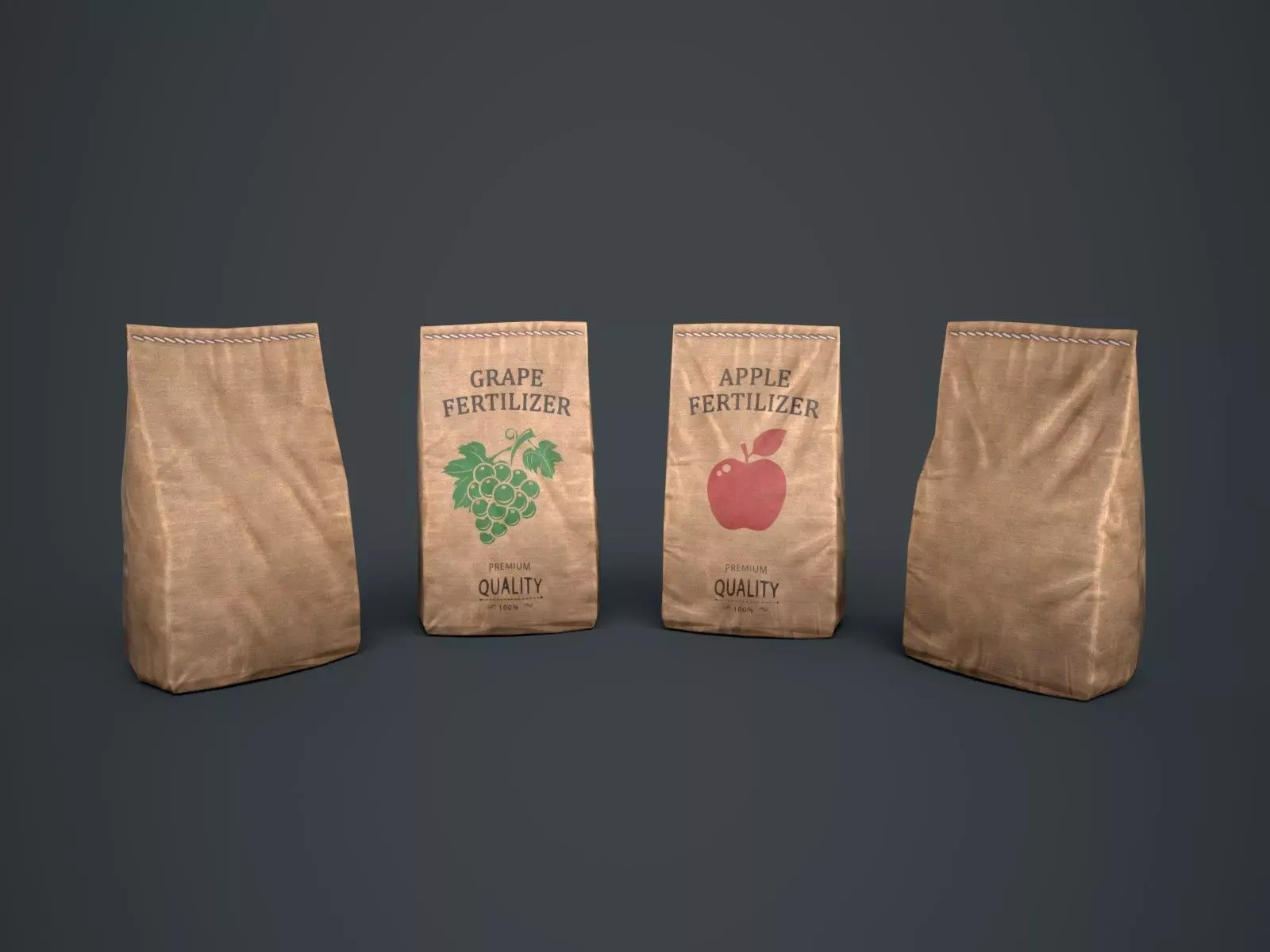 Paper Bags Low-poly 3D model_0