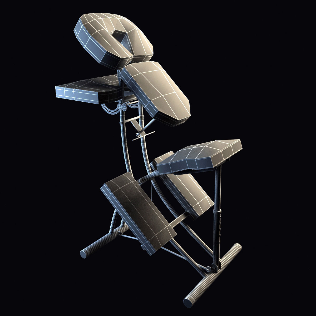 Folding Massage Chair 3D model_3