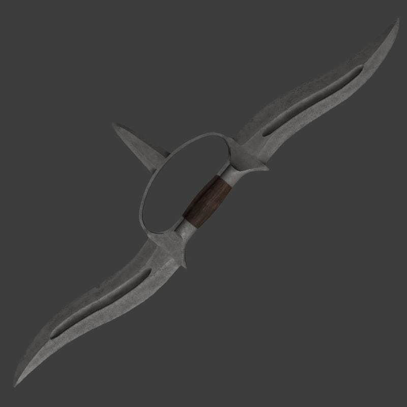 Indian thrusting knife 3D model_1