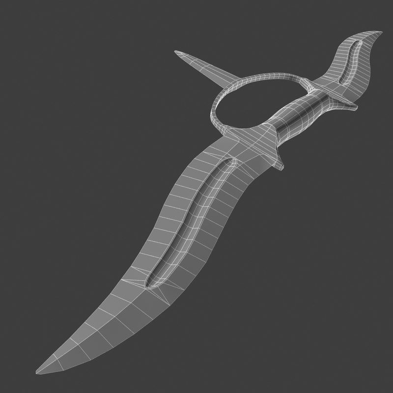 Indian thrusting knife 3D model_3
