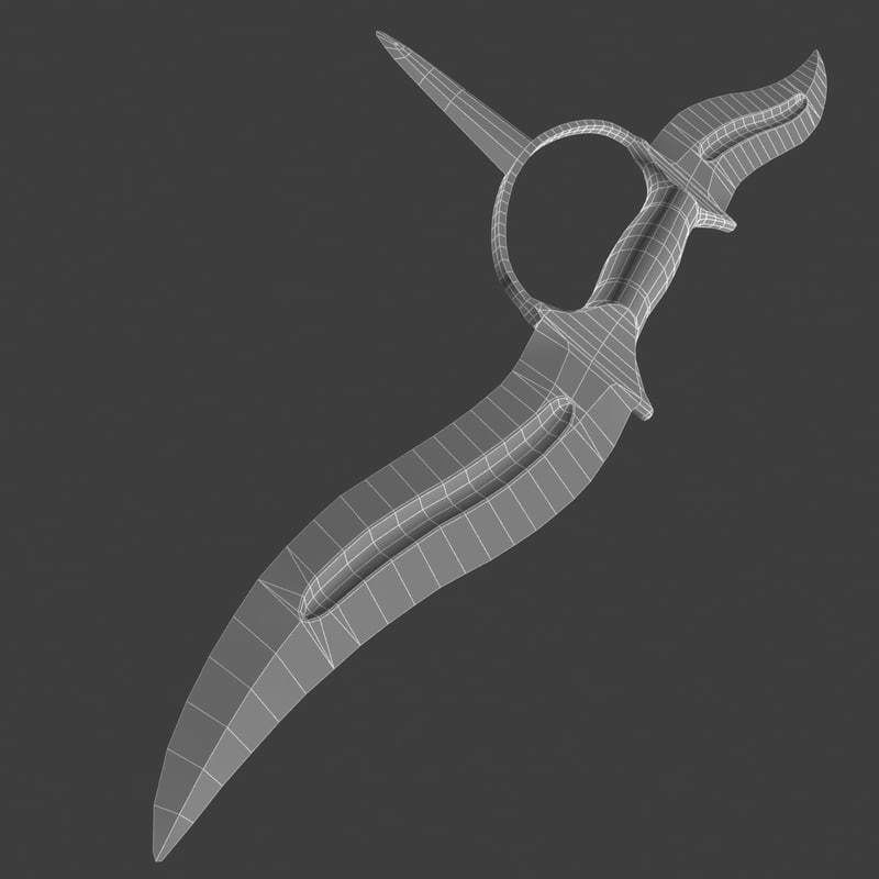Indian thrusting knife 3D model_4