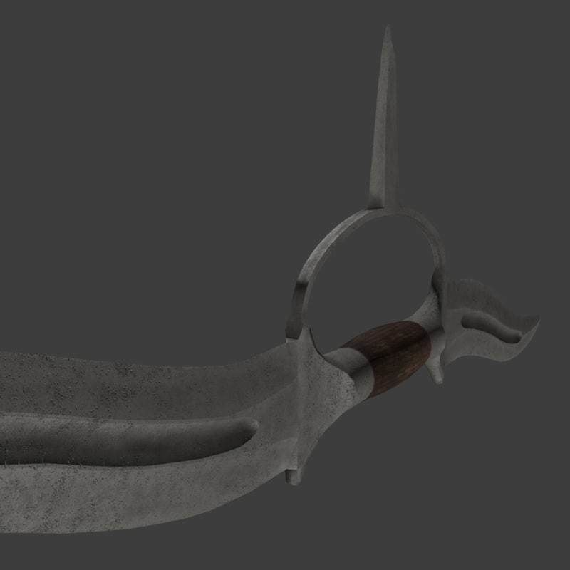 Indian thrusting knife 3D model_9