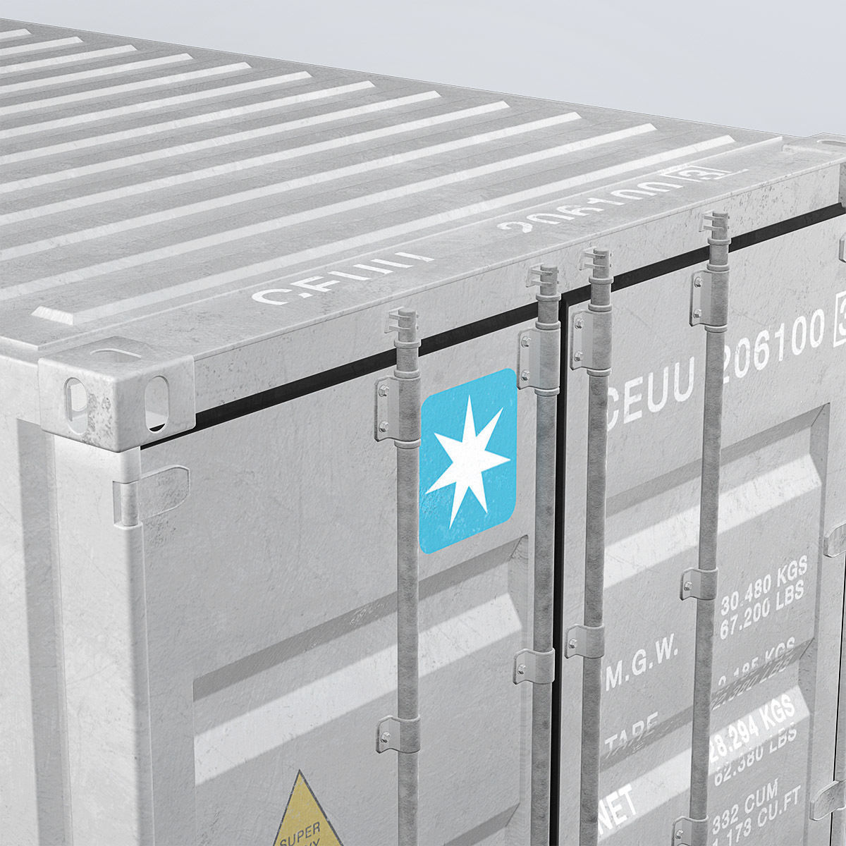 Container 20ft Grey 3D model_16