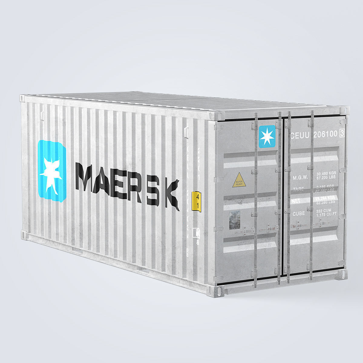 Container 20ft Grey 3D model_19