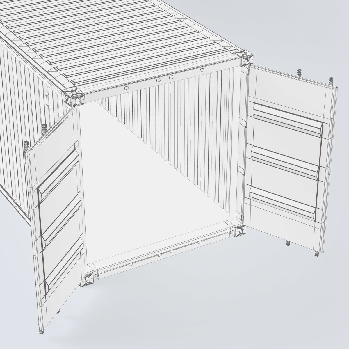 Container 20ft Grey 3D model_23