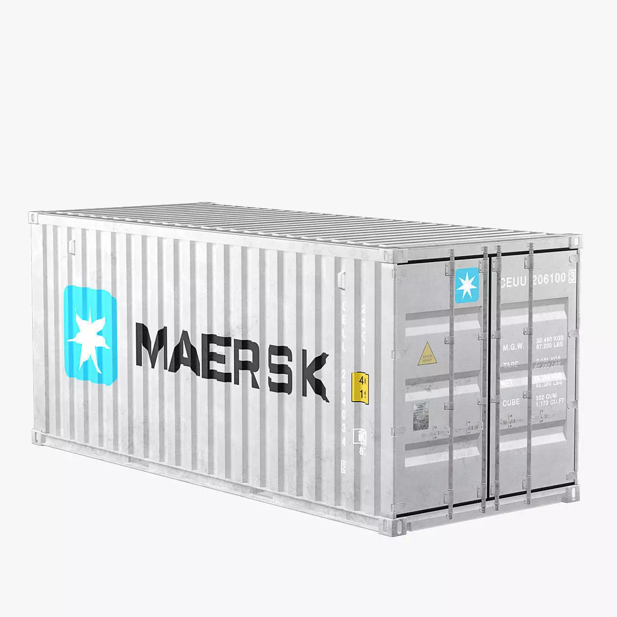 Container 20ft Grey 3D model_0