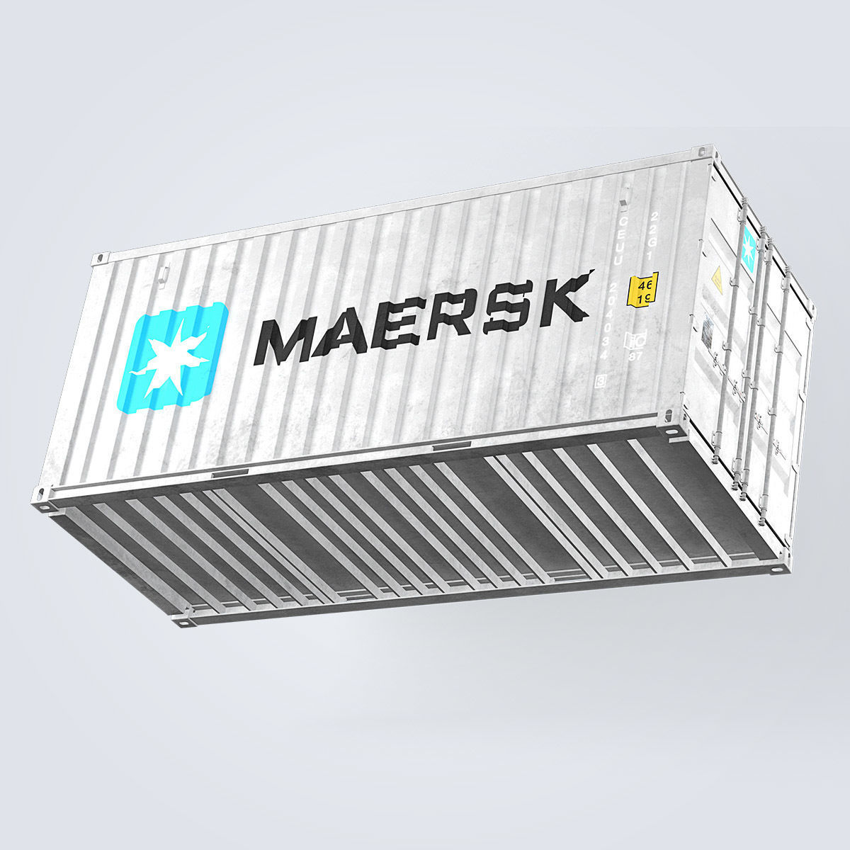 Container 20ft Grey 3D model_17