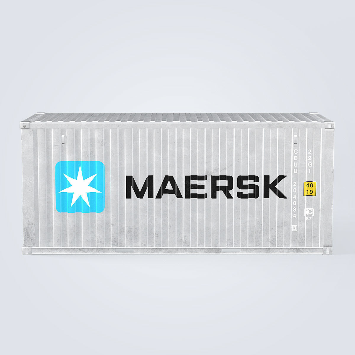 Container 20ft Grey 3D model_1