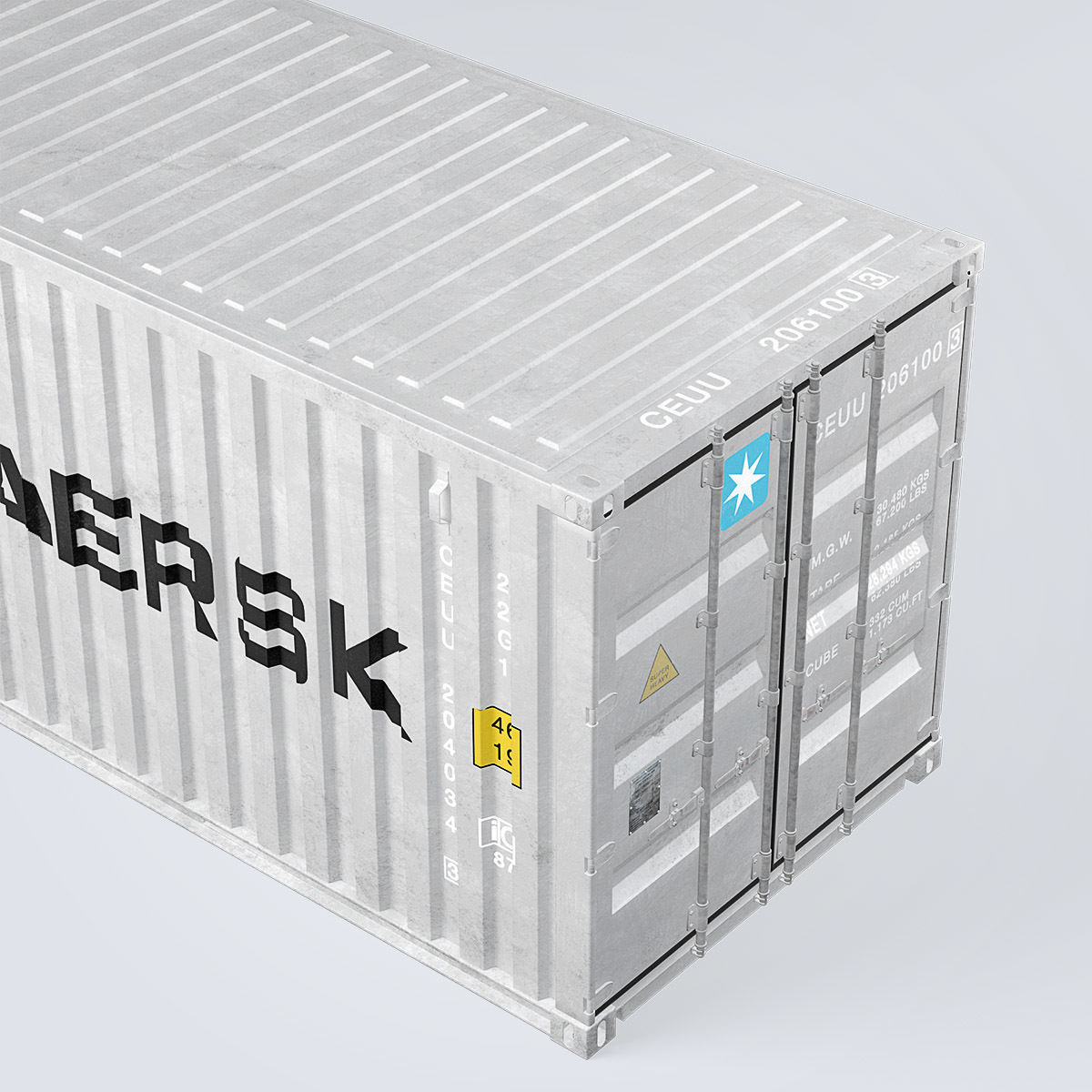 Container 20ft Grey 3D model_15
