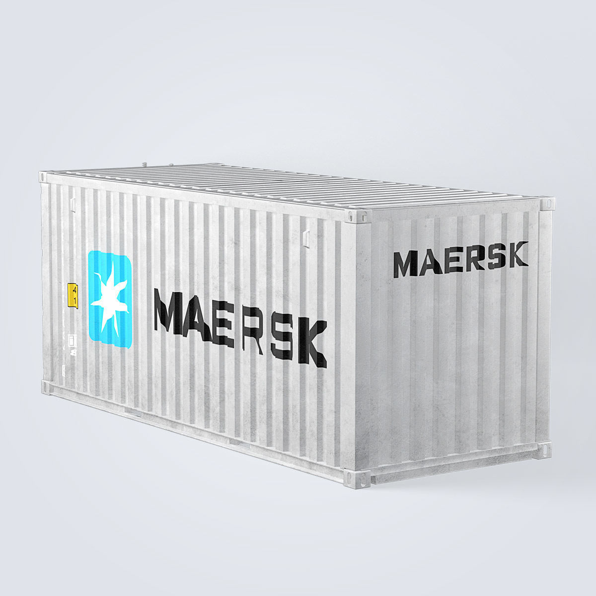 Container 20ft Grey 3D model_8