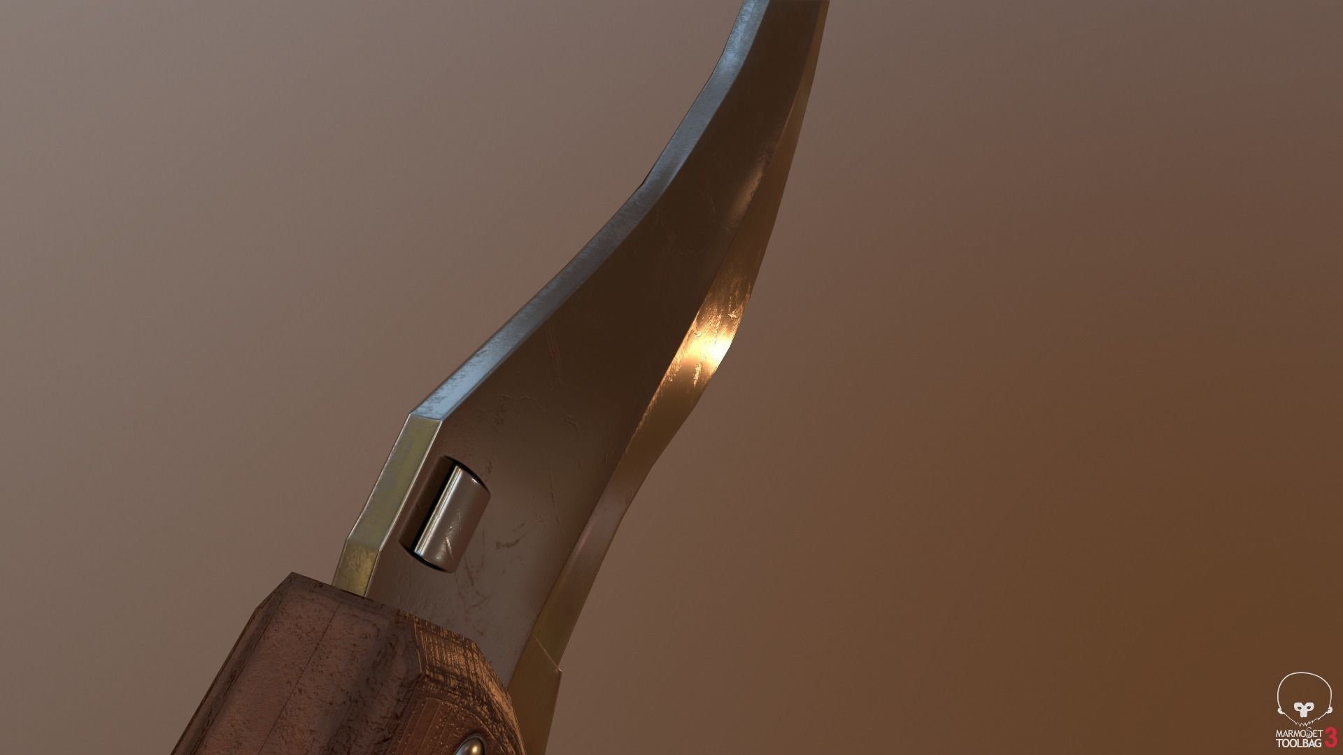 Game Ready Realistic Low Poly Combat Knife Low-poly 3D model_9