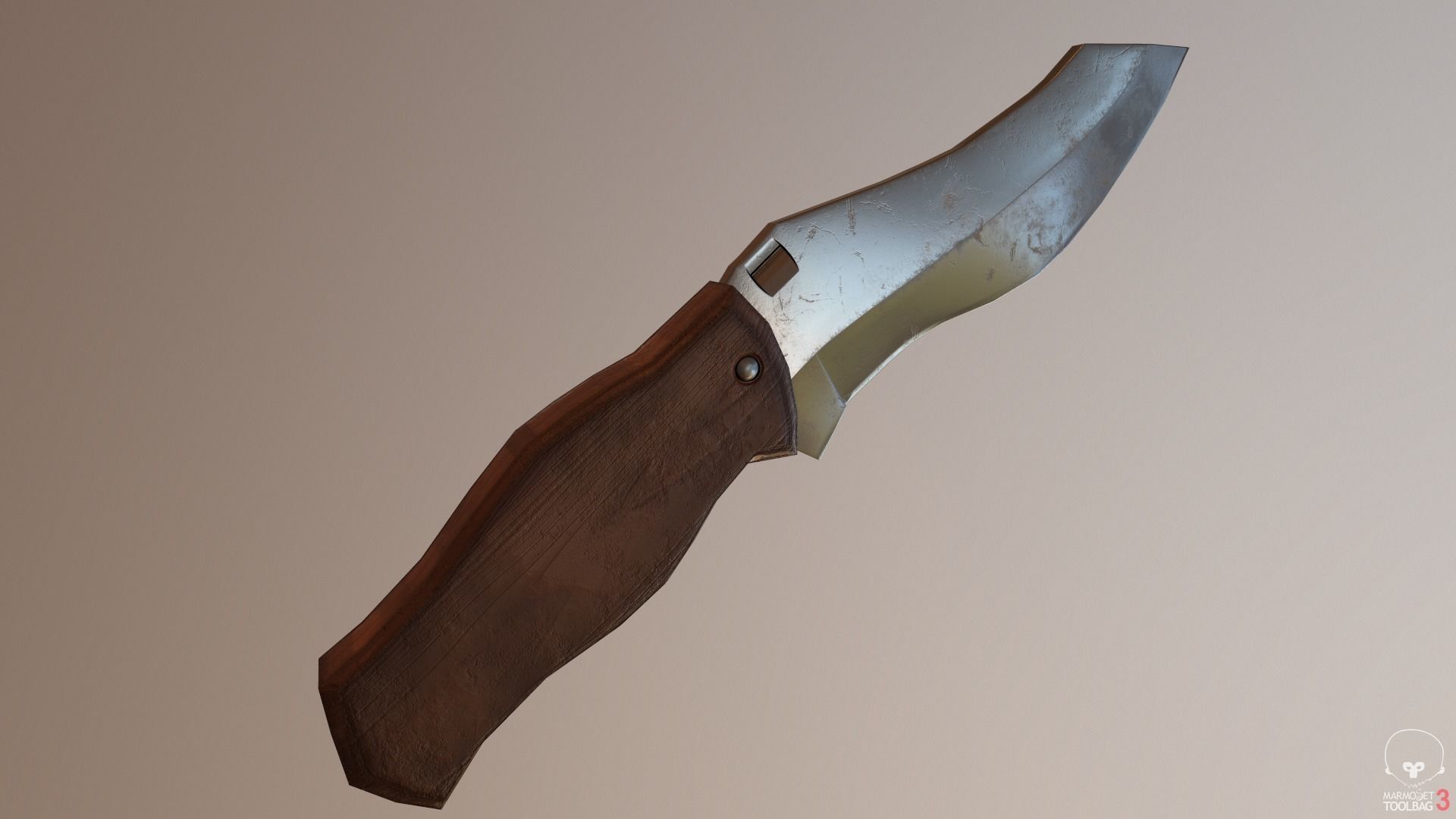 Game Ready Realistic Low Poly Combat Knife Low-poly 3D model_6
