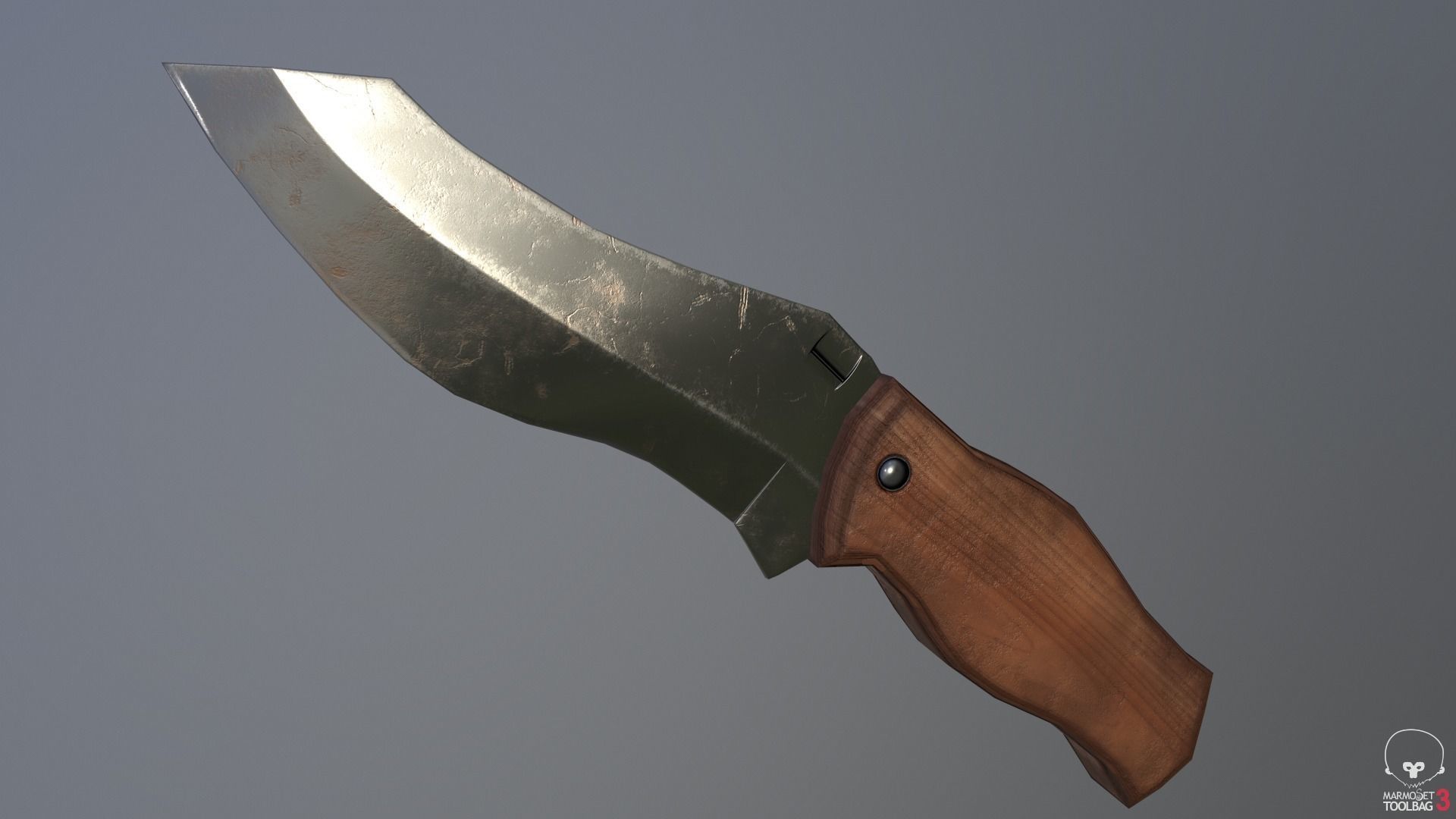 Game Ready Realistic Low Poly Combat Knife Low-poly 3D model_23
