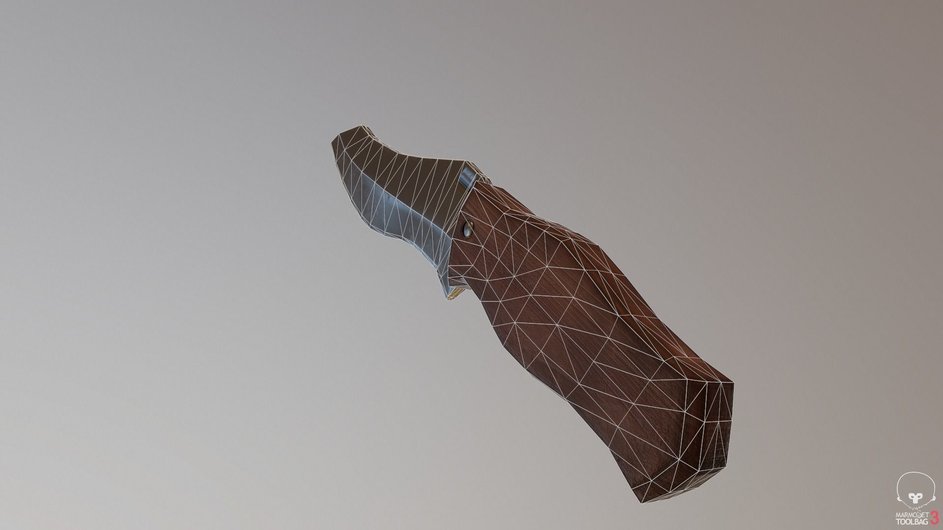 Game Ready Realistic Low Poly Combat Knife Low-poly 3D model_16