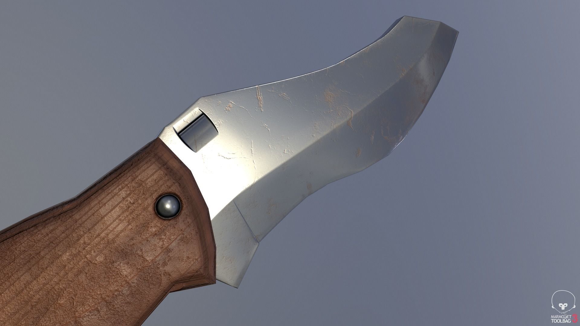 Game Ready Realistic Low Poly Combat Knife Low-poly 3D model_1