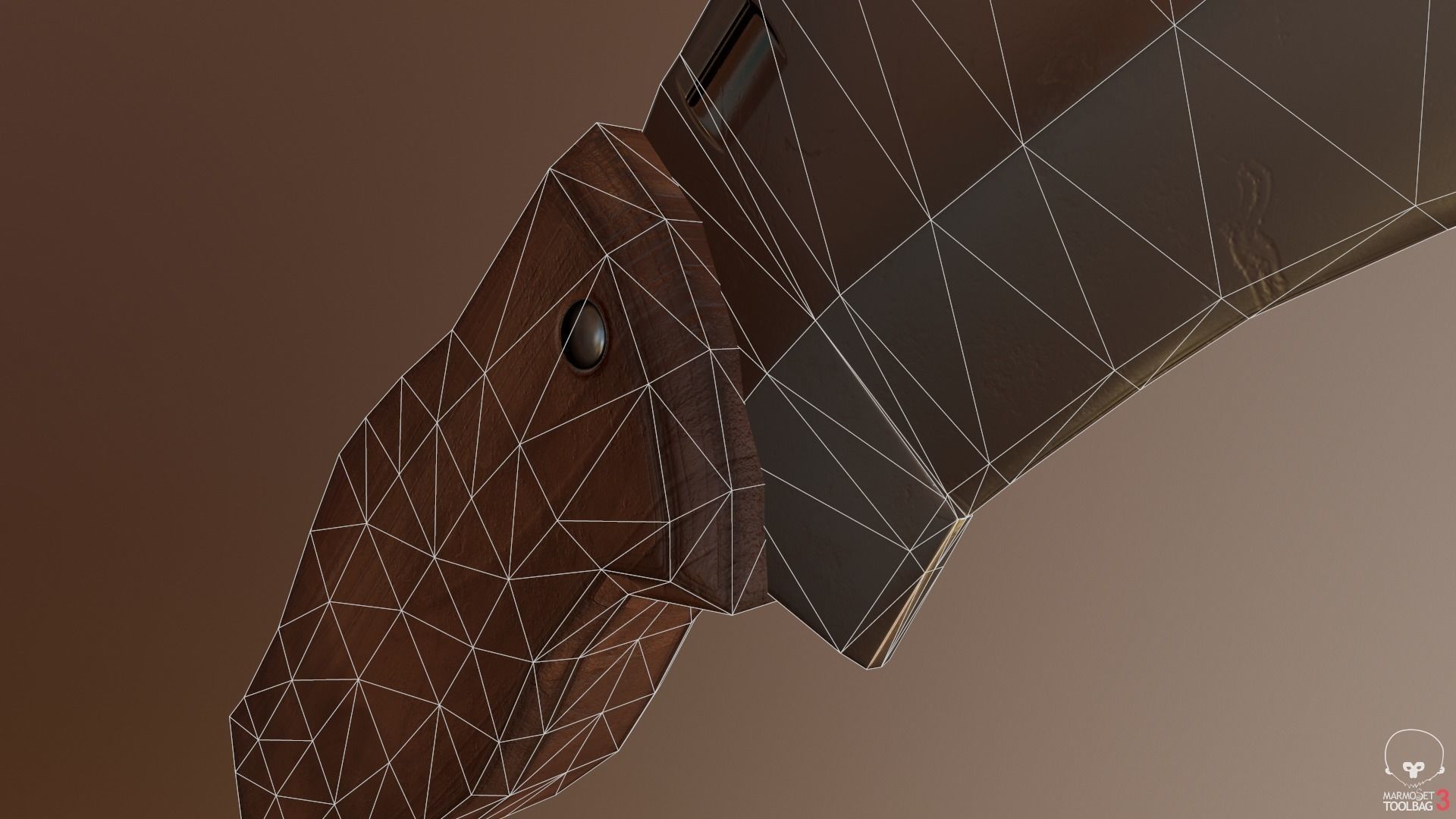 Game Ready Realistic Low Poly Combat Knife Low-poly 3D model_17