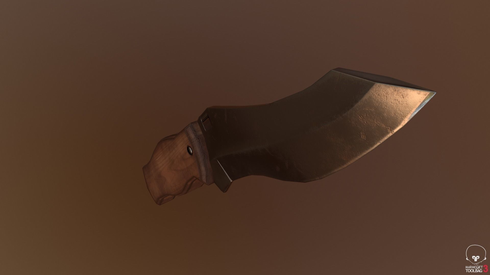 Game Ready Realistic Low Poly Combat Knife Low-poly 3D model_3