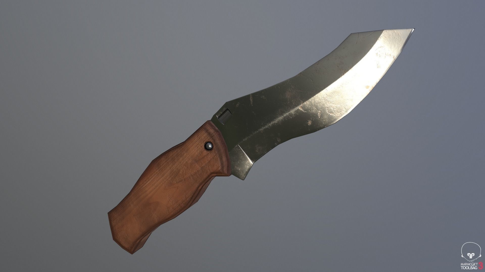 Game Ready Realistic Low Poly Combat Knife Low-poly 3D model_22