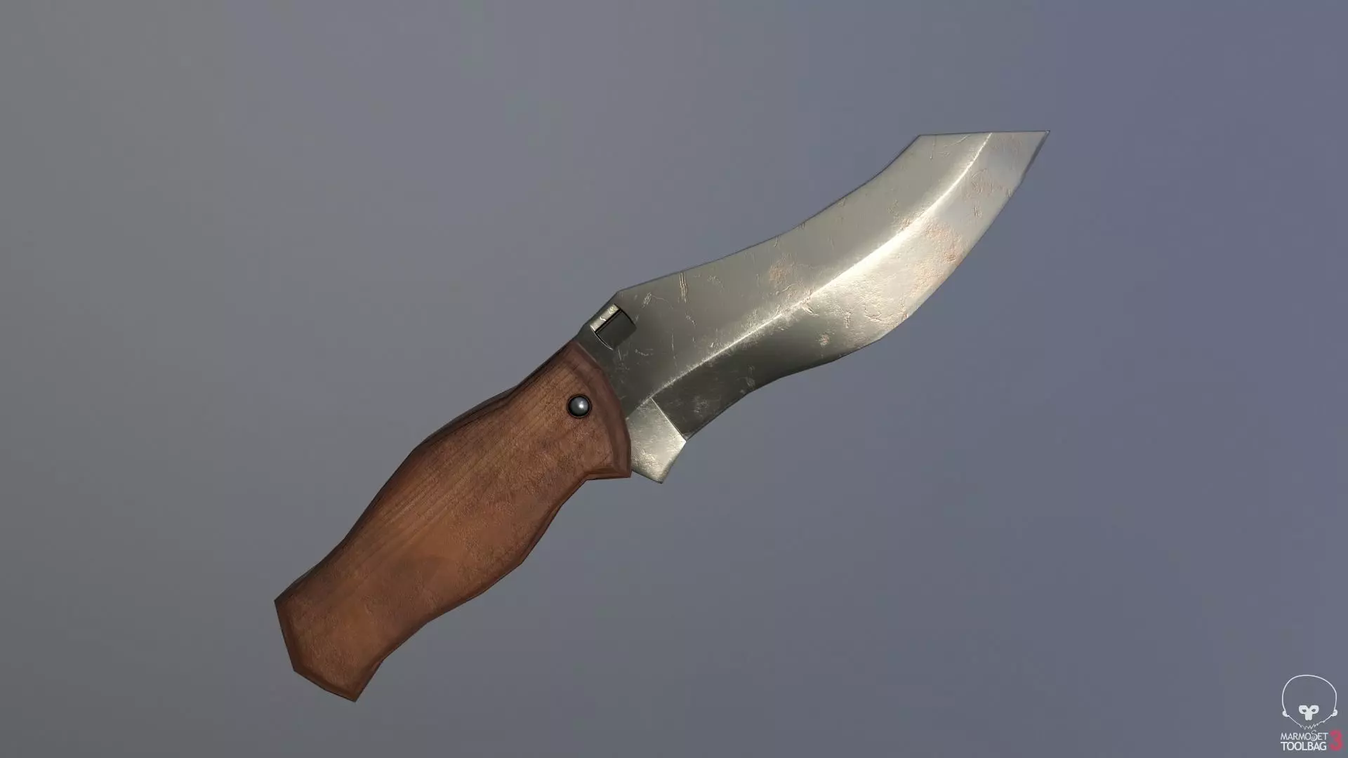 Game Ready Realistic Low Poly Combat Knife Low-poly 3D model_0