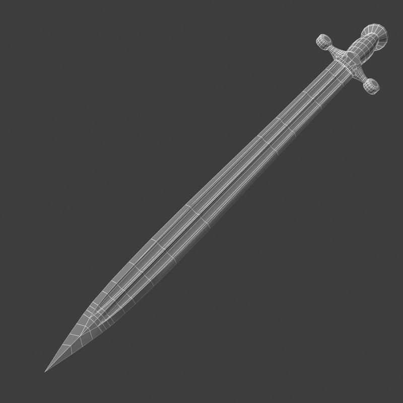 Long British dagger 3D model_3