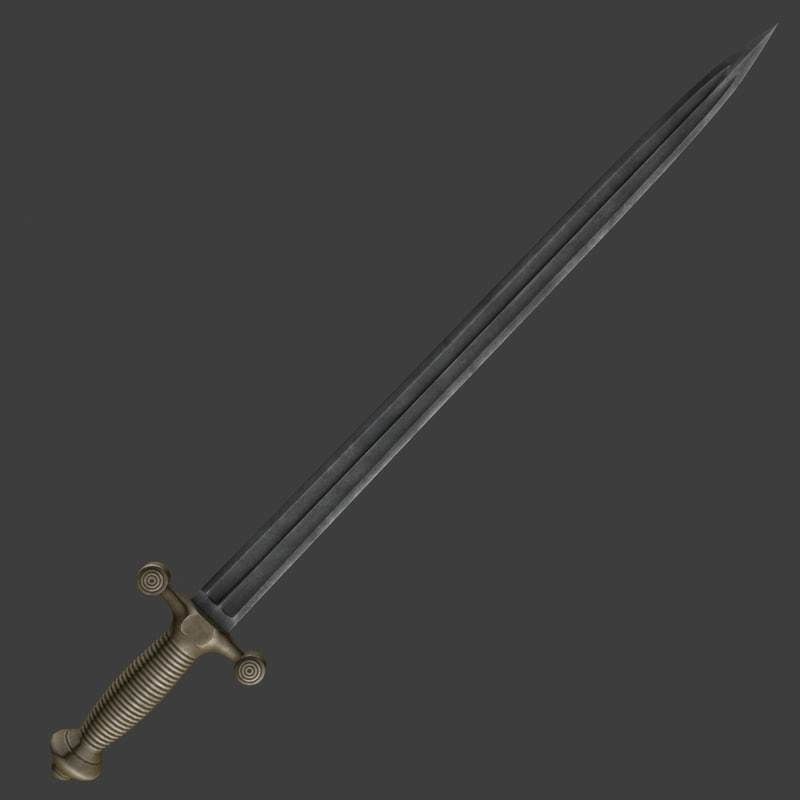 Long British dagger 3D model_1