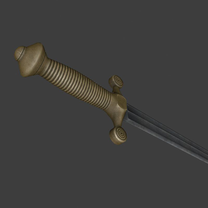 Long British dagger 3D model_9