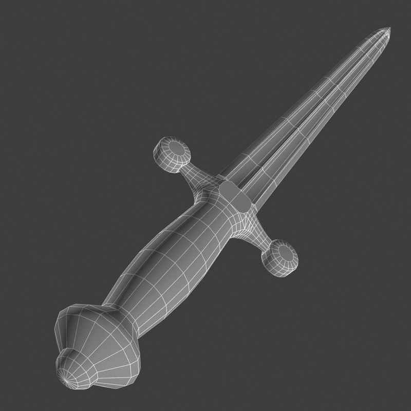 Long British dagger 3D model_4