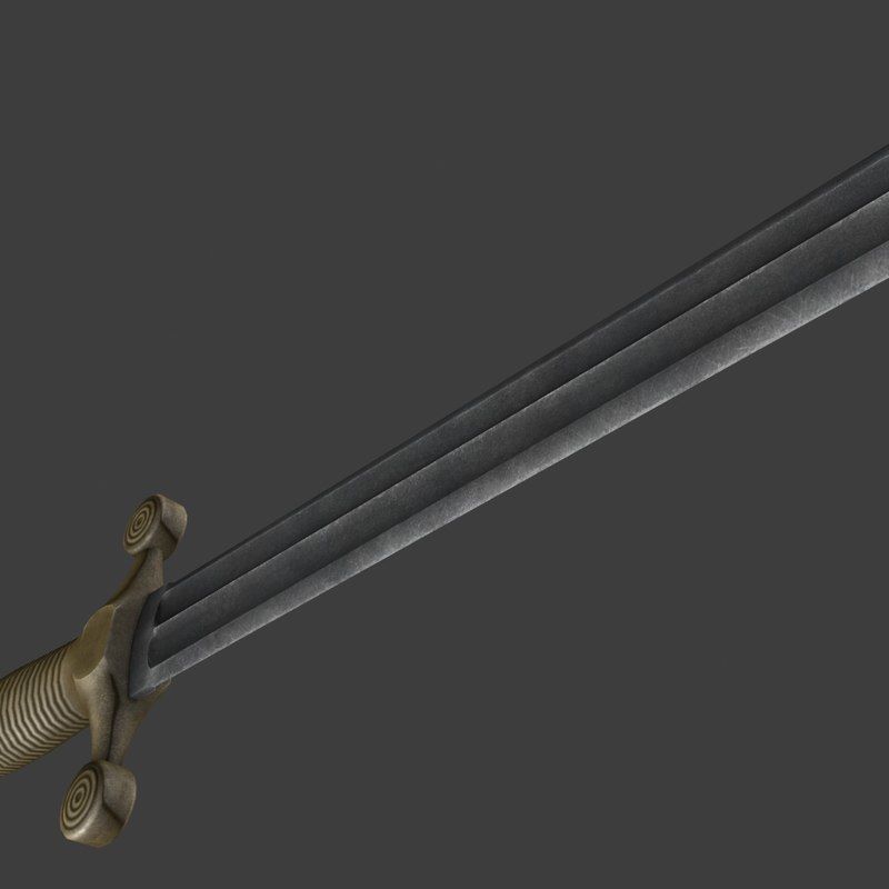 Long British dagger 3D model_10