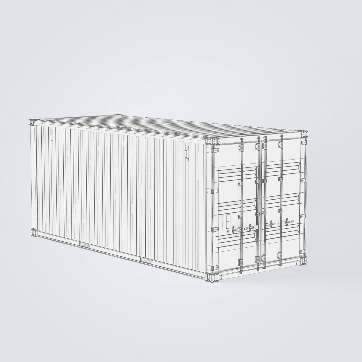 Container 20ft Green 3D model_20