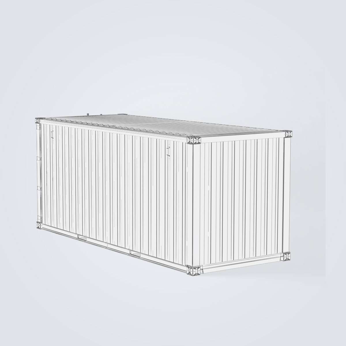 Container 20ft Green 3D model_21