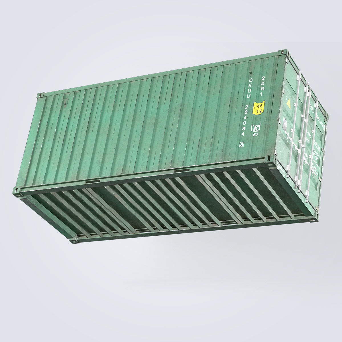 Container 20ft Green 3D model_17