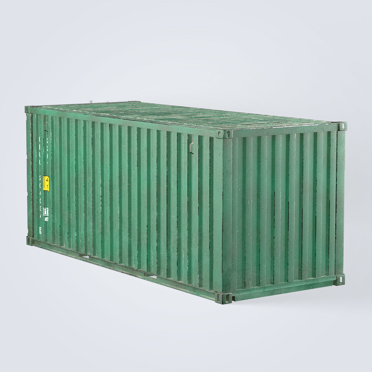 Container 20ft Green 3D model_8