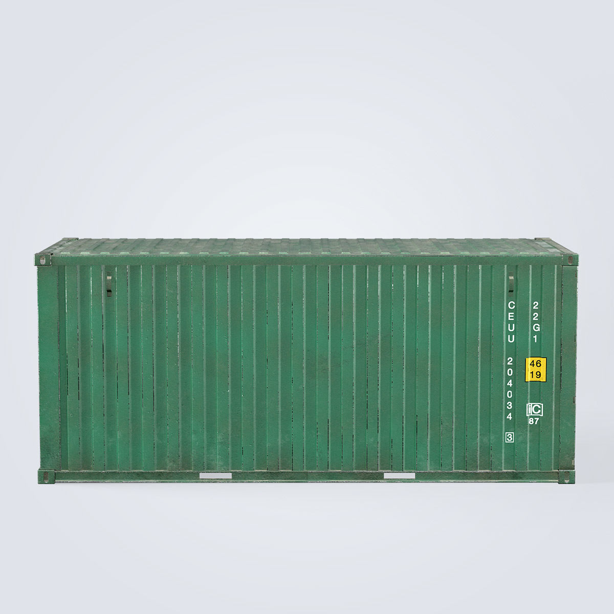 Container 20ft Green 3D model_1