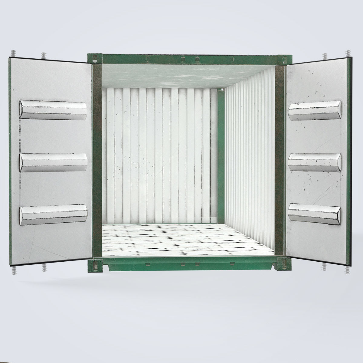 Container 20ft Green 3D model_13