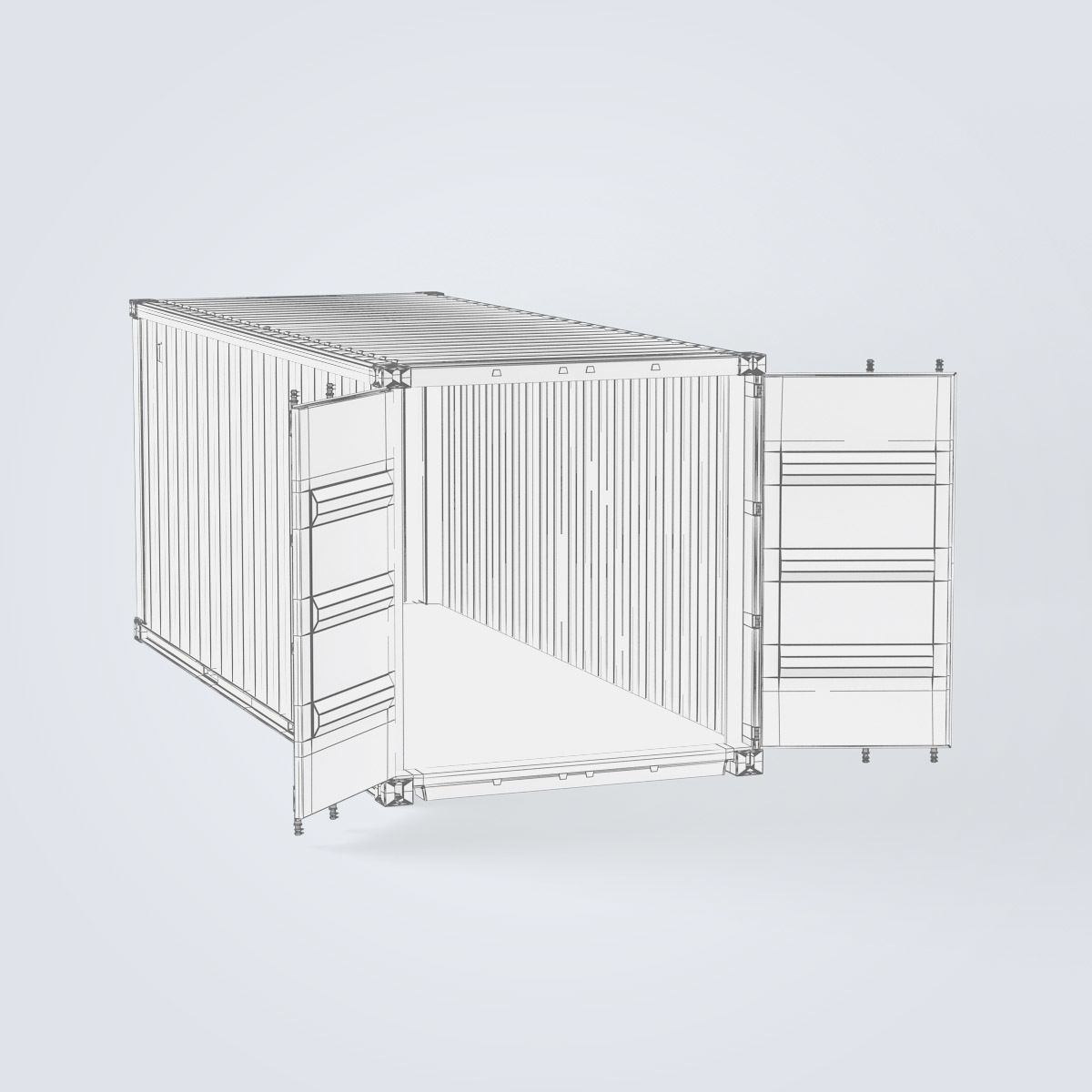 Container 20ft Green 3D model_22